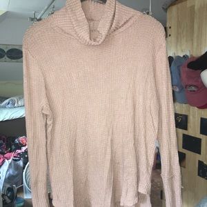 pinky cowl neck sweater